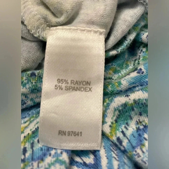 J Jill Maxi Dress Blue Green Surplice V-Neck Sleeveless Stripes Soft Stretch - Picture 6 of 6